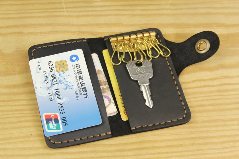 Handgemachtes echtes Leder Schlüsseletui für Herren und Damen