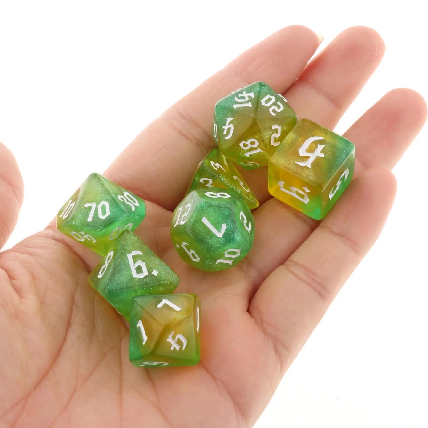 Vielseitiges 7-teiliges Würfelset für Rollenspiele und Tabletop