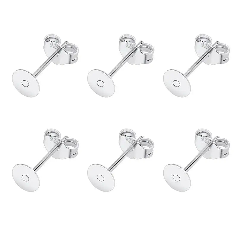 50 teiliges Set Silber Überzogene Ohrring Bolzen Basis für DIY Schmuck