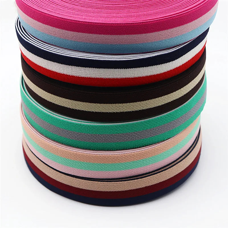 5m Gestreiftes Elastisches Band 25mm Flach für Nähen und Handwerk-Yabubest - Home & More