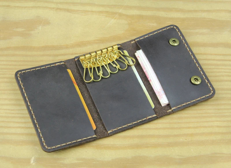 Handgemachtes echtes Leder Schlüsseletui für Herren und Damen