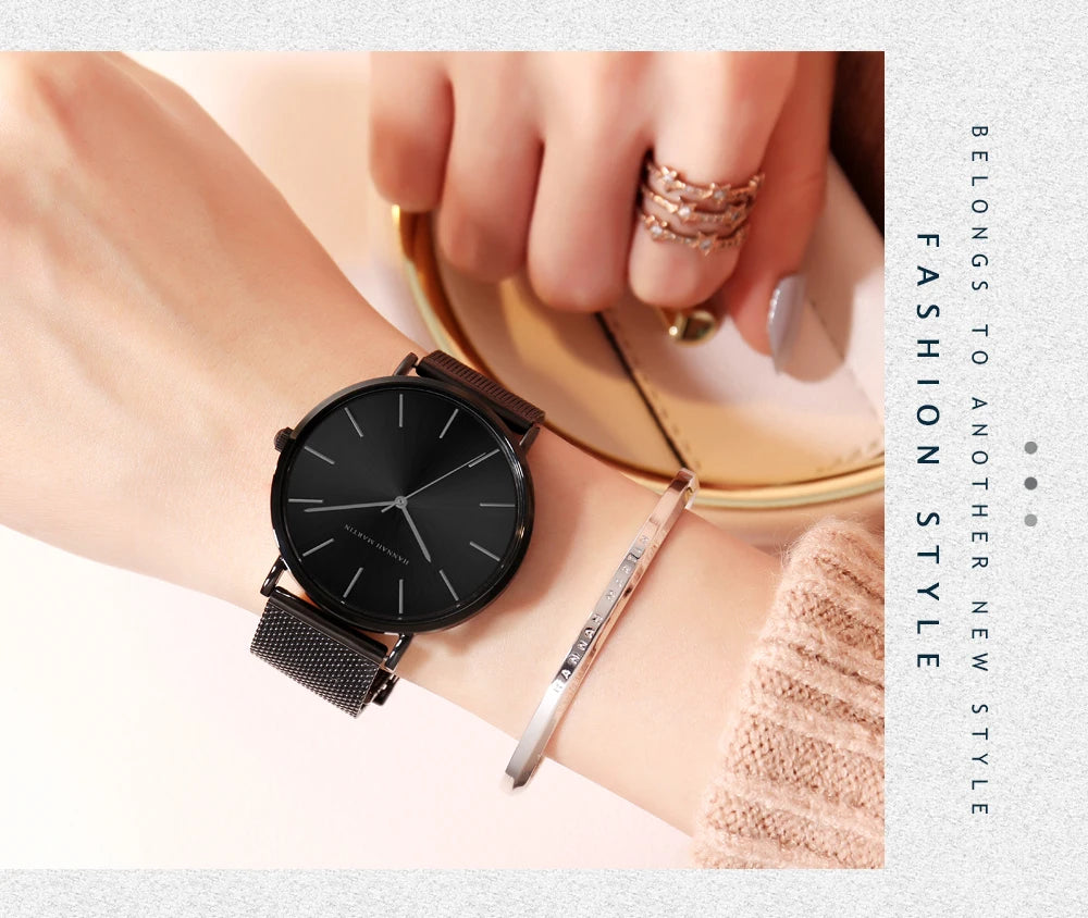 Elegante Damenarmbanduhr aus Edelstahl mit Japan Quarzwerk