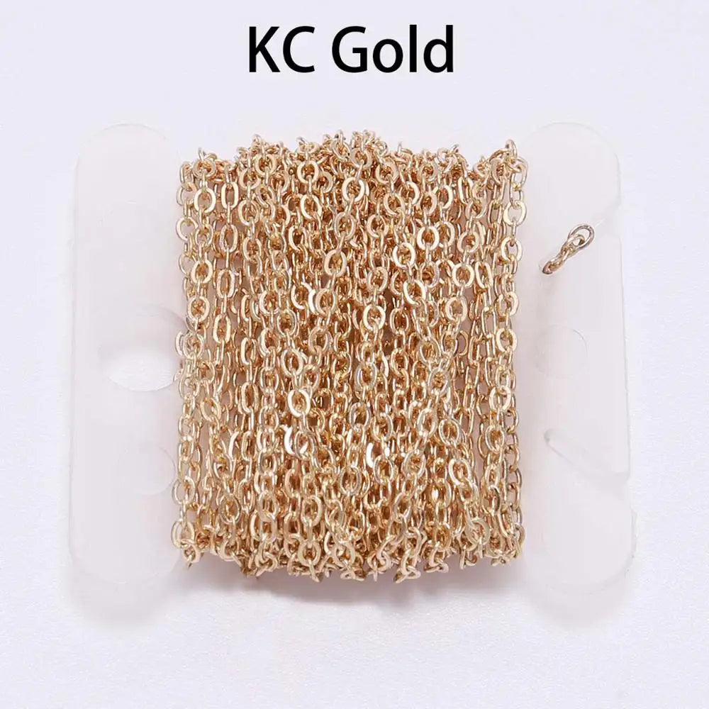 5m Gold Bronze Überzogene Ketten für Schmuck DIY Halskette Material
