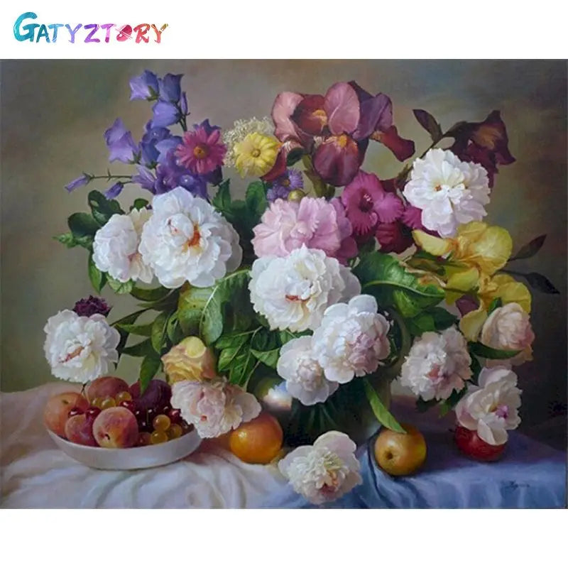 Gatyztory 40x50cm Ölgemälde durch Zahlen Blumen Leinwand