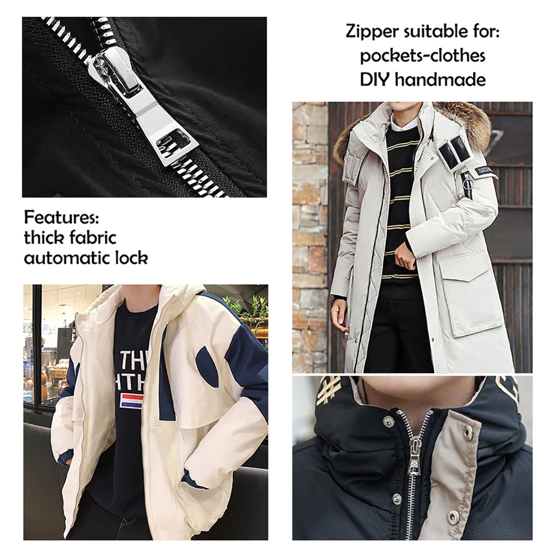 Bunte Metallreißverschlüsse mit Doppel-Schiebern, offen, 20-80 cm-Yabubest - Home & More