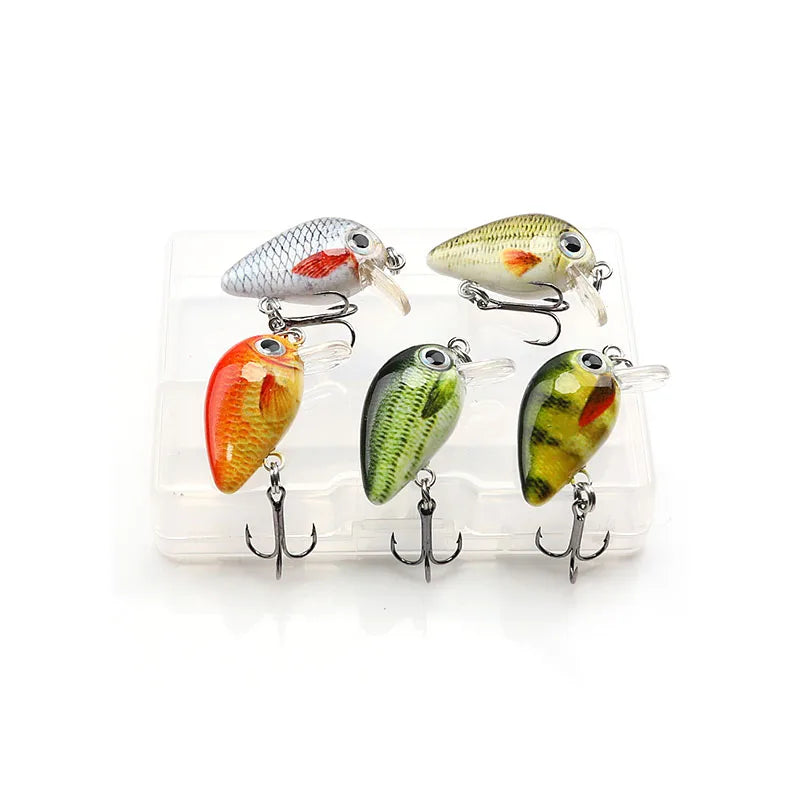 5 Mini Schwimmköder 3cm 1,5g Wobbler Köder für Süßwasser Angeln