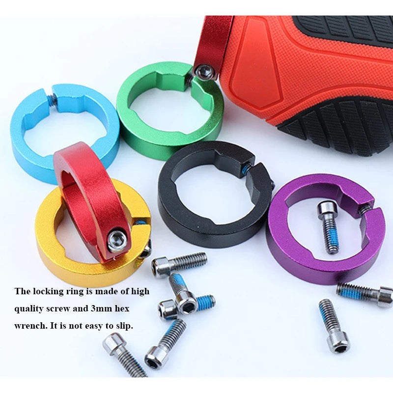 Robuste 2er Set Fahrradgriffe Lock Ringe Aluminium 22,2 mm in 6 Farben
