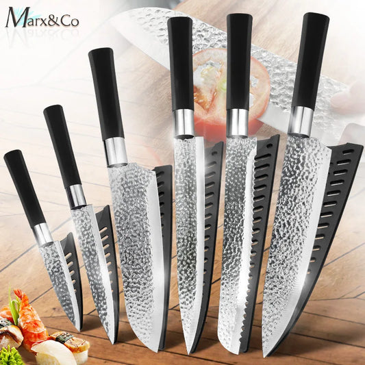Küchenmesser Chef 7CR17 440C Edelstahl Antihaftklinge Brotschneider Utility Santoku Set