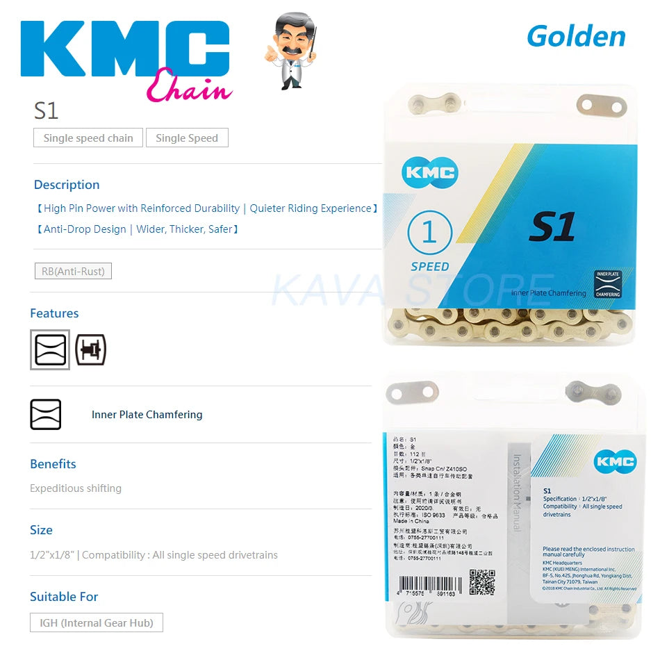 Single Speed Fahrradkette 112 Glieder Fixed Gear Urban Faltradkette