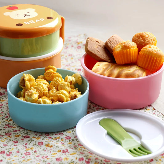Niedliche tierische Lunchbox, japanische doppelschichtige Mini-Bento-Box