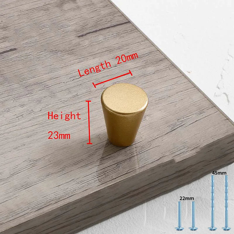 Mattgoldener Aluminium Möbelgriff 96-192mm Modern - Robust