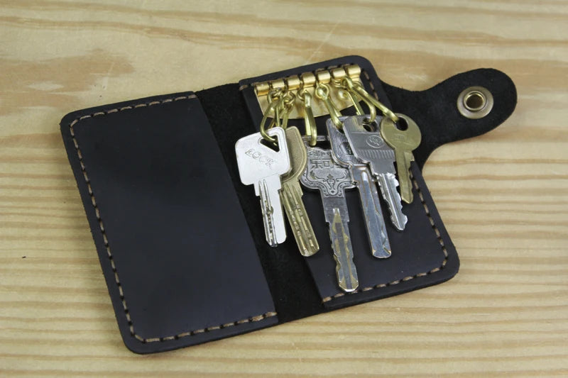 Handgemachtes echtes Leder Schlüsseletui für Herren und Damen
