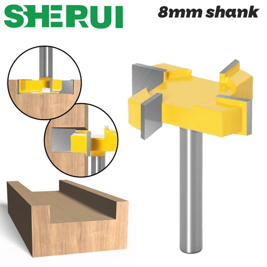 4 Rand Schlitzen Cutter Holz-Fräser in 6mm 8mm 12mm Schaftgrößen