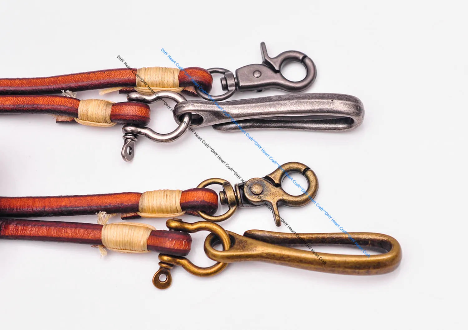 Handgemachter brauner Leder Schlüsselanhänger lange Brieftaschenkette-Yabubest - Home & More