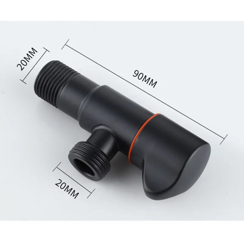 Schwarzes Eckfüllventil G1/2 aus Edelstahl für Heiß Kalt Wasserinstallation