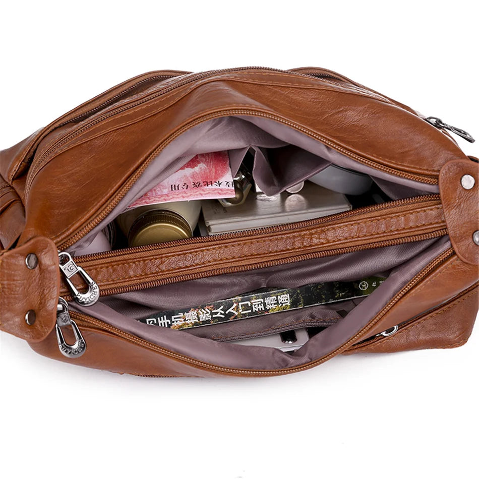 3-lagige große Schultertasche mit Reißverschluss, lässige Crossbody-Tasche-Yabubest - Home & More