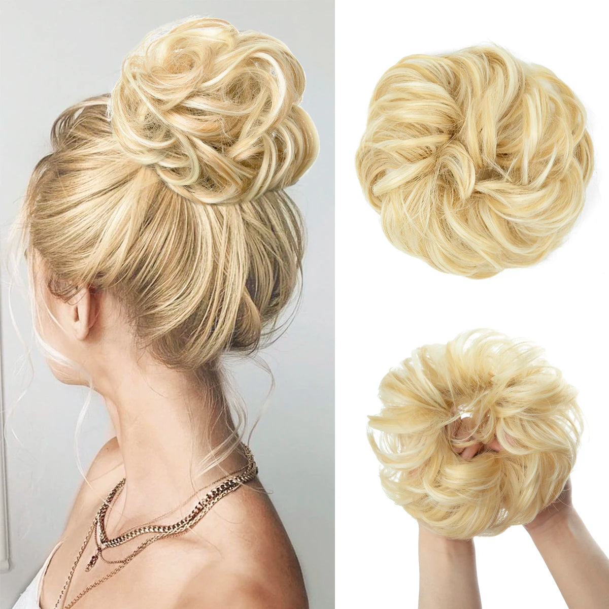 Lockiger Haarknoten Chignon Haargummi für Frauen – wählbar & stilvoll