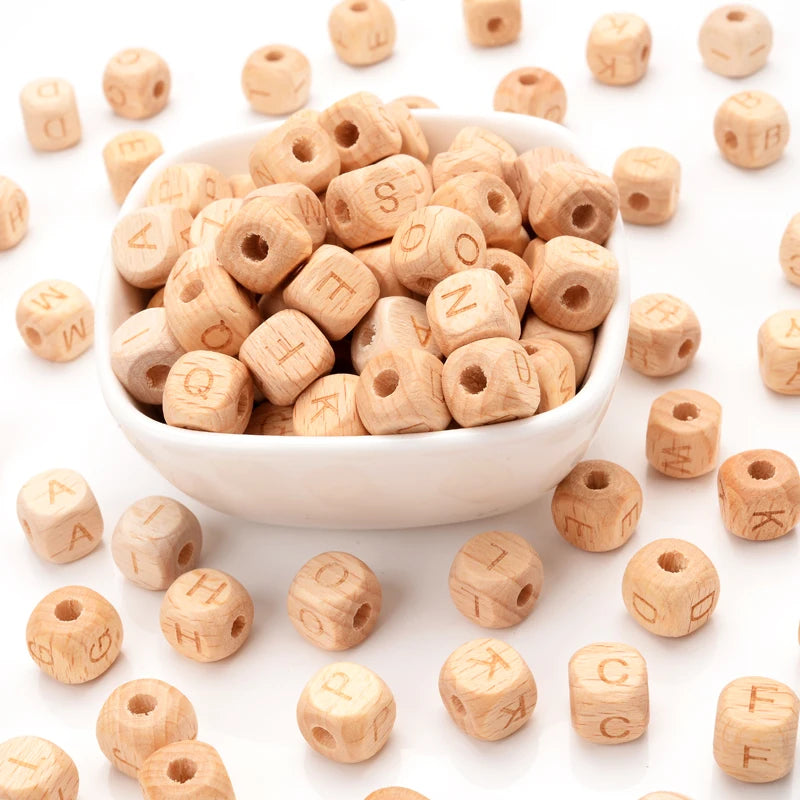 Sichere Silikon Alphabet Perlen für Baby Schnullerketten