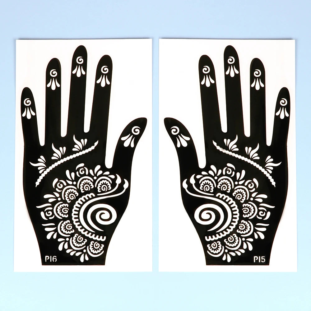 Temporäre Tattoo Schablone Hand Henna DIY Körperkunst Aufkleber