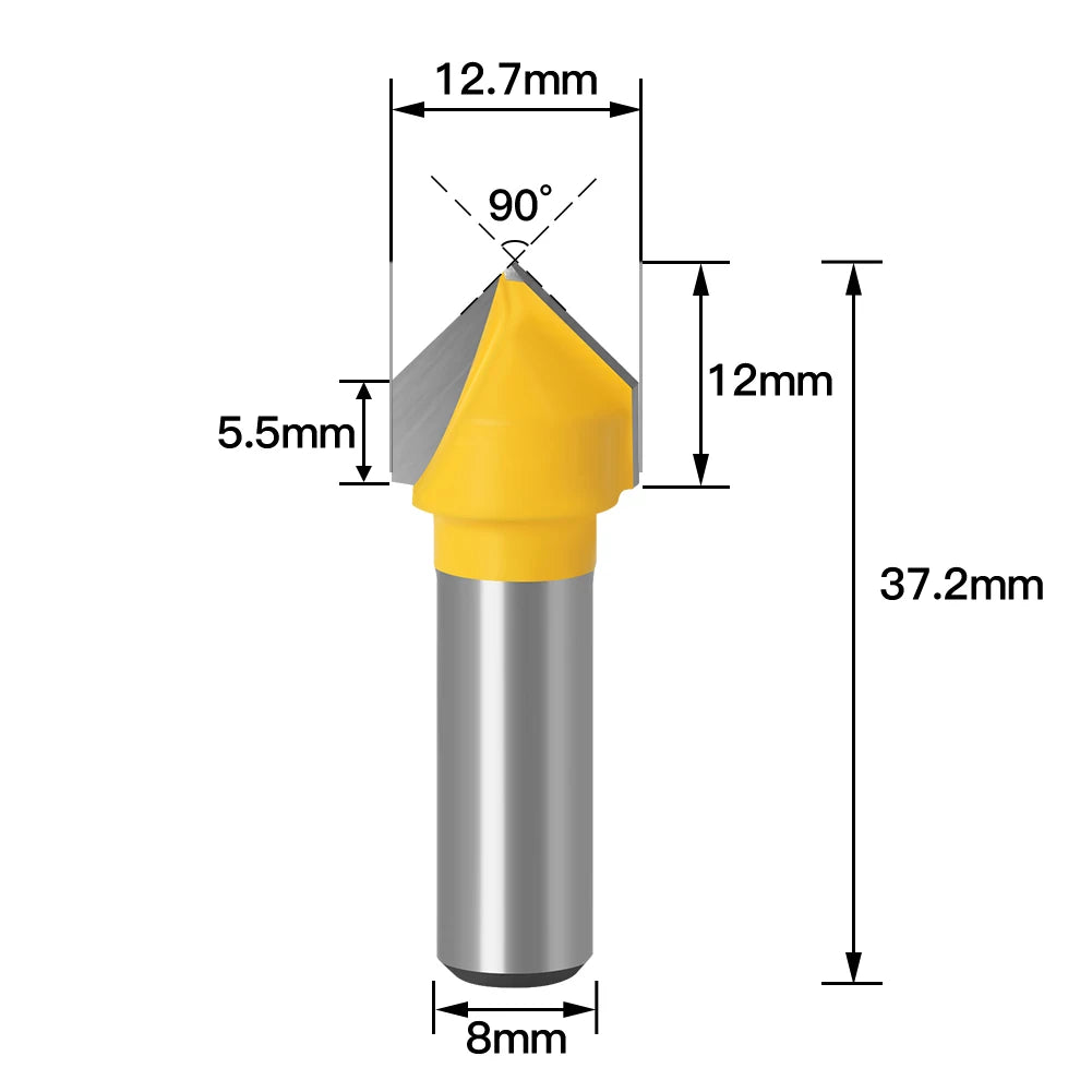 8mm Schaft V-Nut Fräser Bit für präzises Trimmen und Schneiden