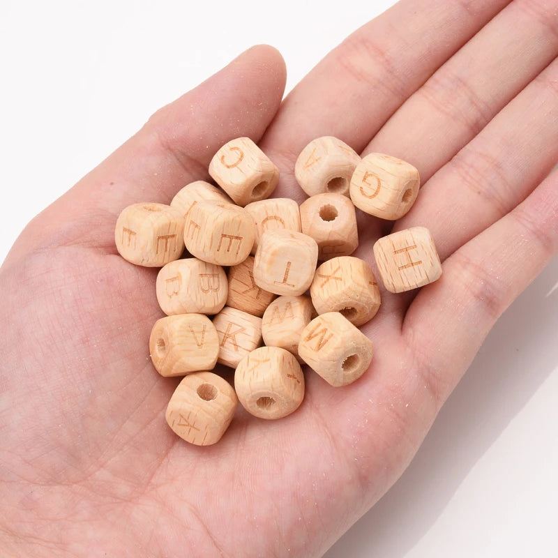 Sichere Silikon Alphabet Perlen für Baby Schnullerketten