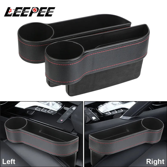Universal PU Leder Auto Sitz Lücke Organizer Box mit Ladefach Telefon Halter