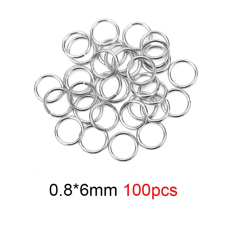 50 100 Stück Edelstahl Biegeringe 4-10 mm Spaltringe Schmuck Verbinder