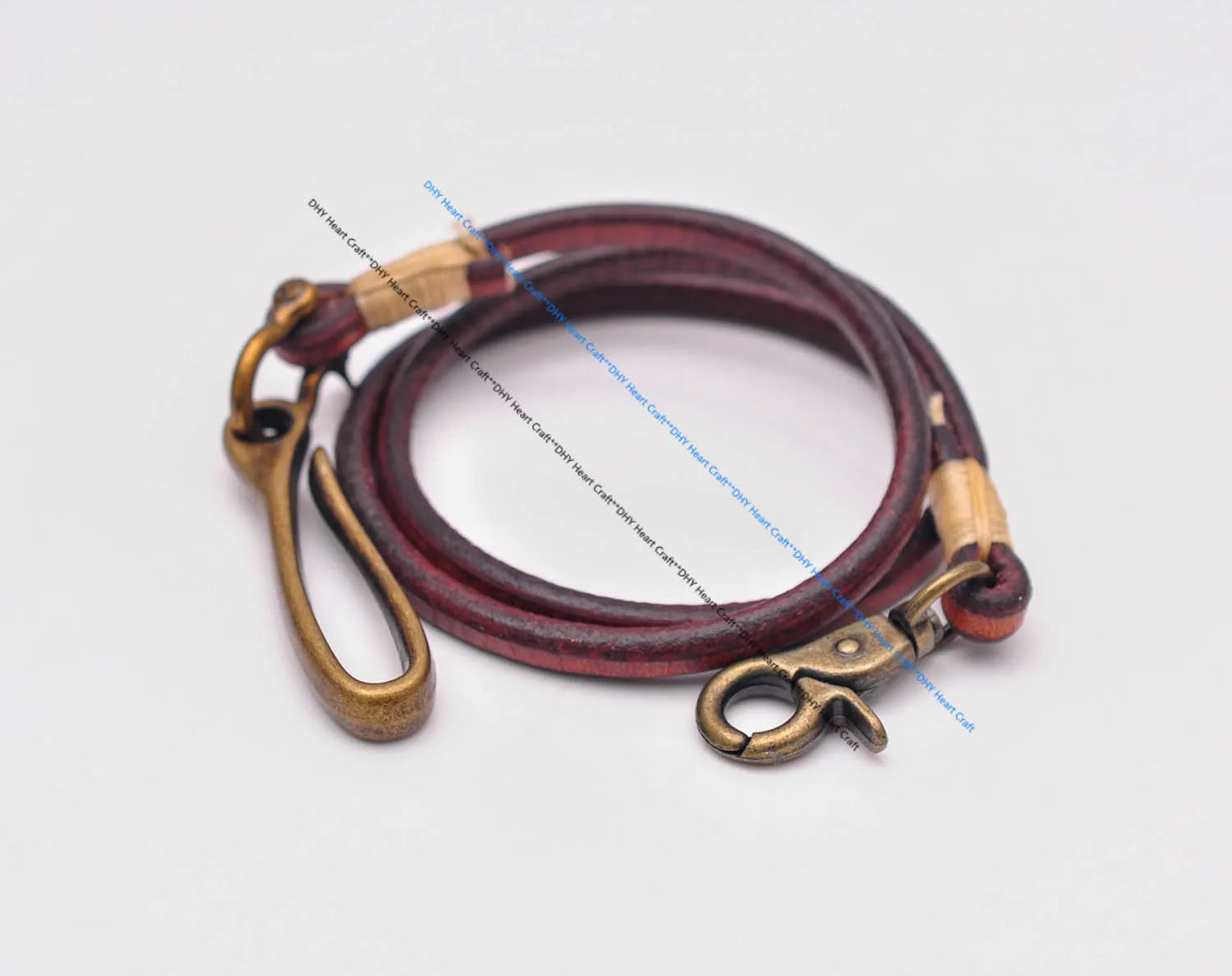 Handgemachter brauner Leder Schlüsselanhänger lange Brieftaschenkette-Yabubest - Home & More