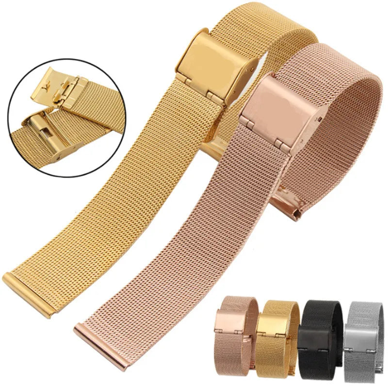 Universal Milanese Armband Edelstahl 18mm 20mm 22mm Smartwatch Uhr