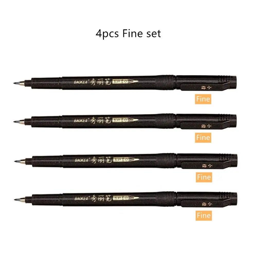 4-teiliges Kalligraphie-Stift-Set mit extra feinen Spitzen für Künstler und Schüler