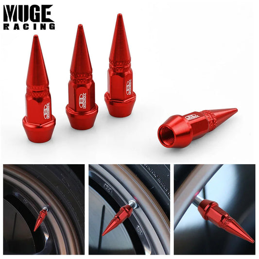 4x Universal Spike Reifen Ventilkappen Staubschutz Auto Motorrad Fahrrad