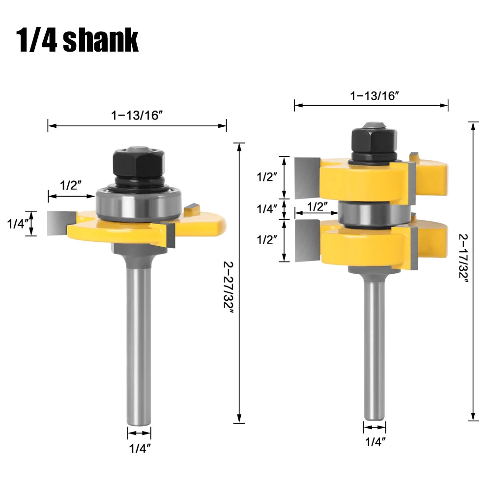 2-teiliges Fräser-Set mit 6 mm Schaft für Holzbearbeitung