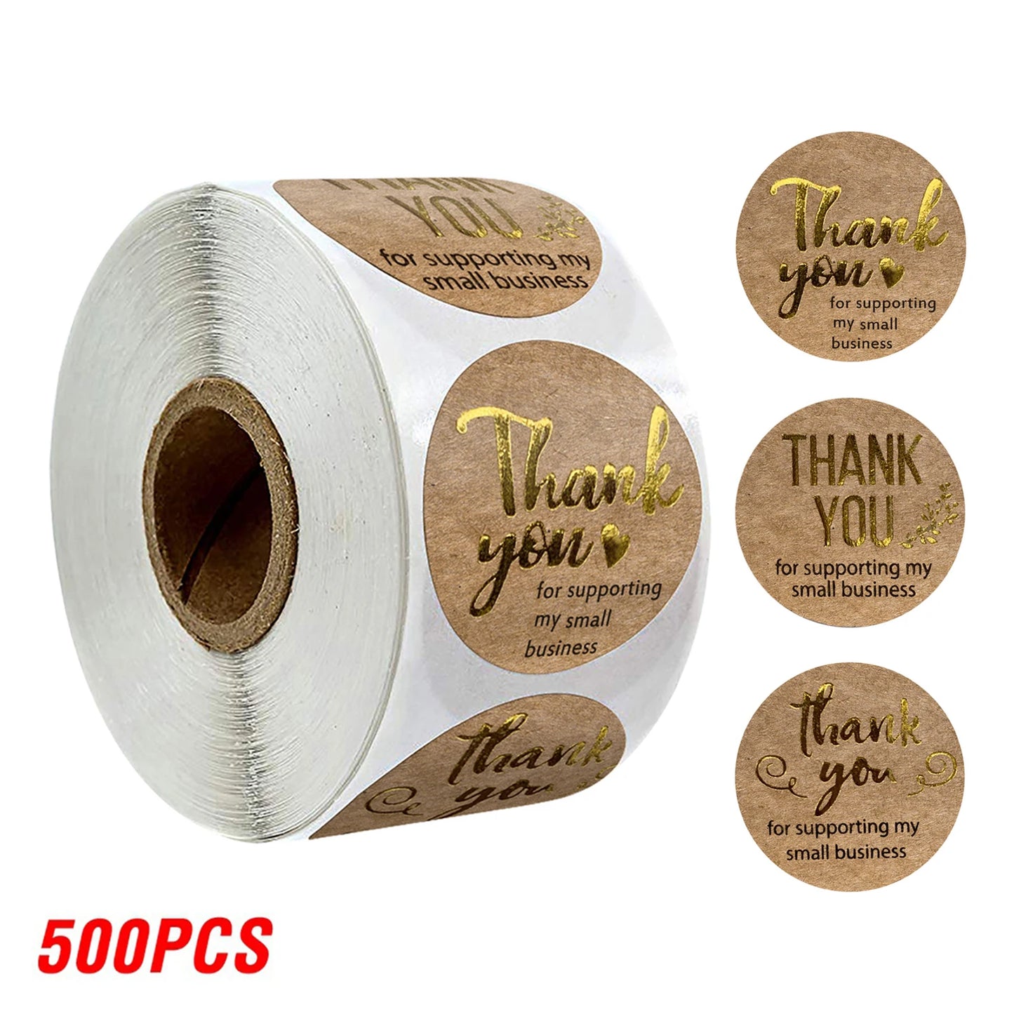 Roségold-Folie Dankes-Aufkleber 1inch Rund für Geschenk - Verpackung