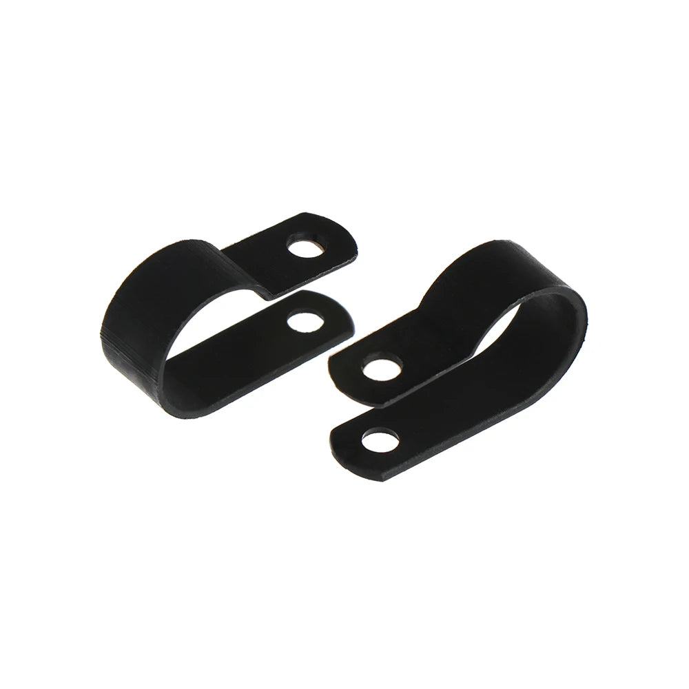 100x R-Typ Nylon Kabelklemmen Schwarz – Kabel Befestigung - Organisation