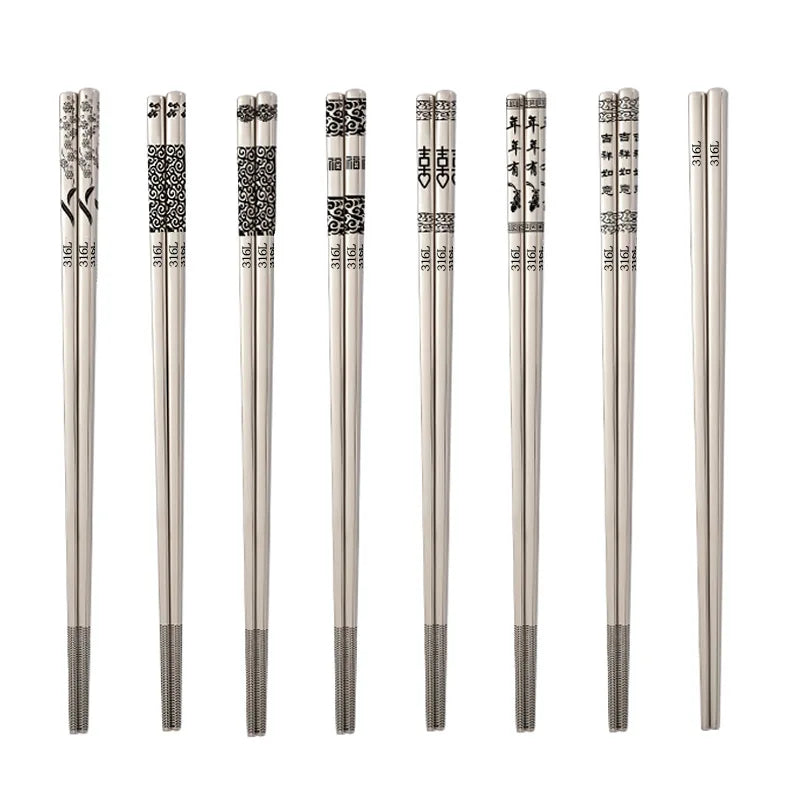 24 cm Edelstahl Essstäbchen koreanisch rutschfest mit Verbrühungsschutz