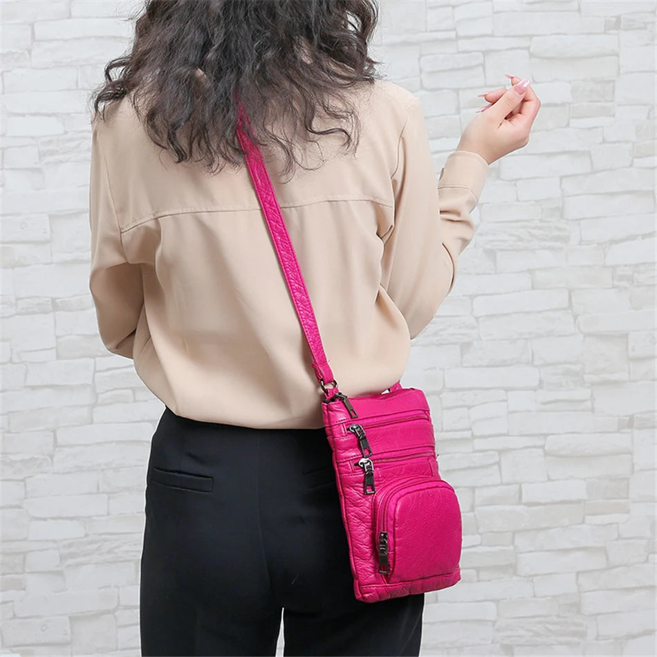 Multi Taschen Casual Schultertaschen Frauen Retro Flap Handtasche