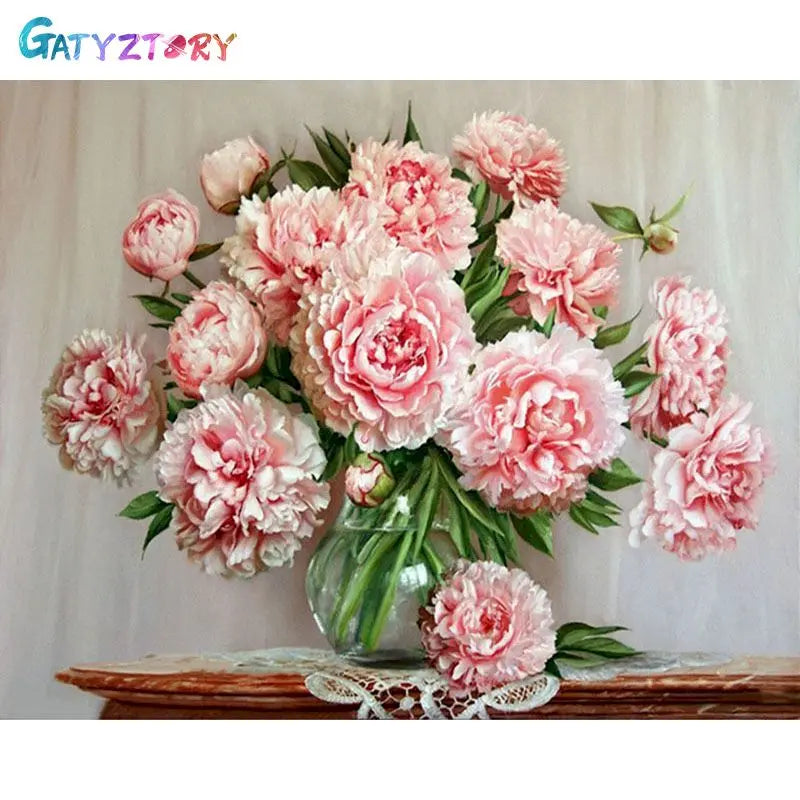 Gatyztory 40x50cm Ölgemälde durch Zahlen Blumen Leinwand