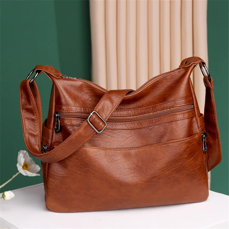 3-lagige große Schultertasche mit Reißverschluss, lässige Crossbody-Tasche-Yabubest - Home & More