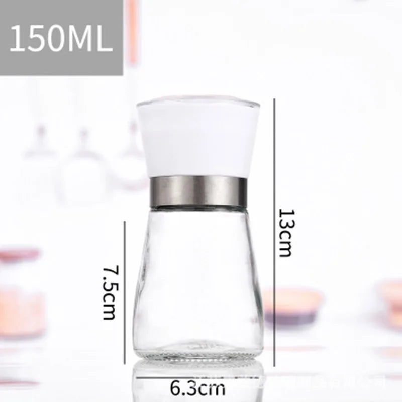 Präzise Mahlfunktion: Manuelle Salz-Pfeffermühle 150ml Edelstahl - Glas