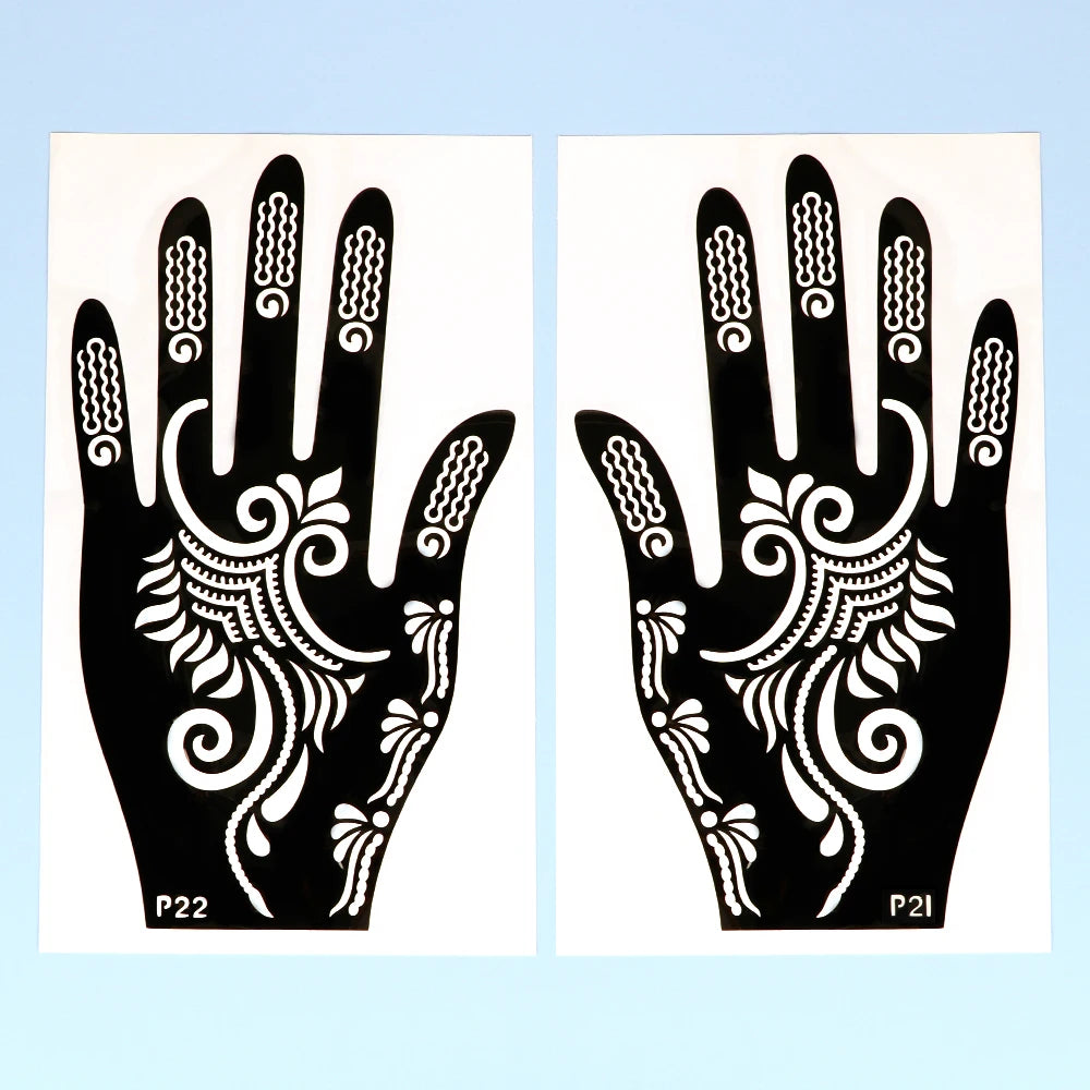 Temporäre Tattoo Schablone Hand Henna DIY Körperkunst Aufkleber