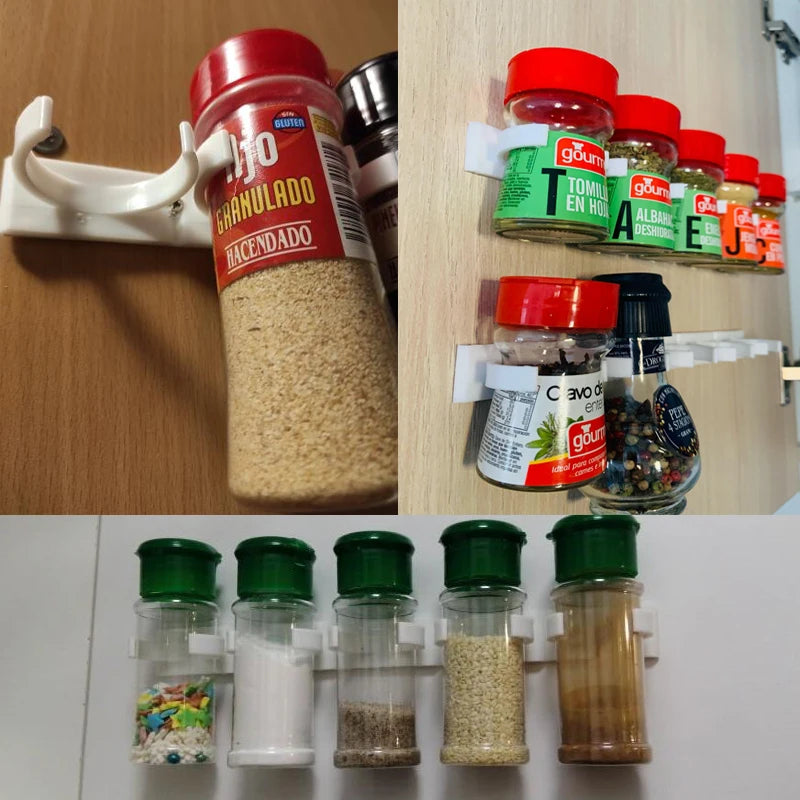 Praktischer Wandhalter Kunststoff für Gewürzgläser und Küchenorganisation