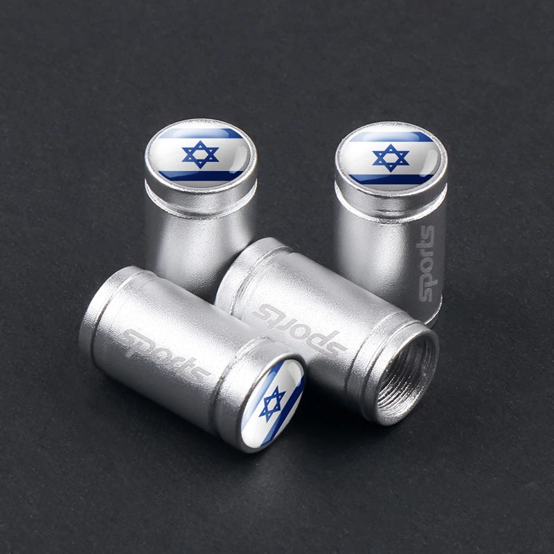 4er Set Aluminium Ventilkappen mit Länderflaggen Auto Reifen Zubehör