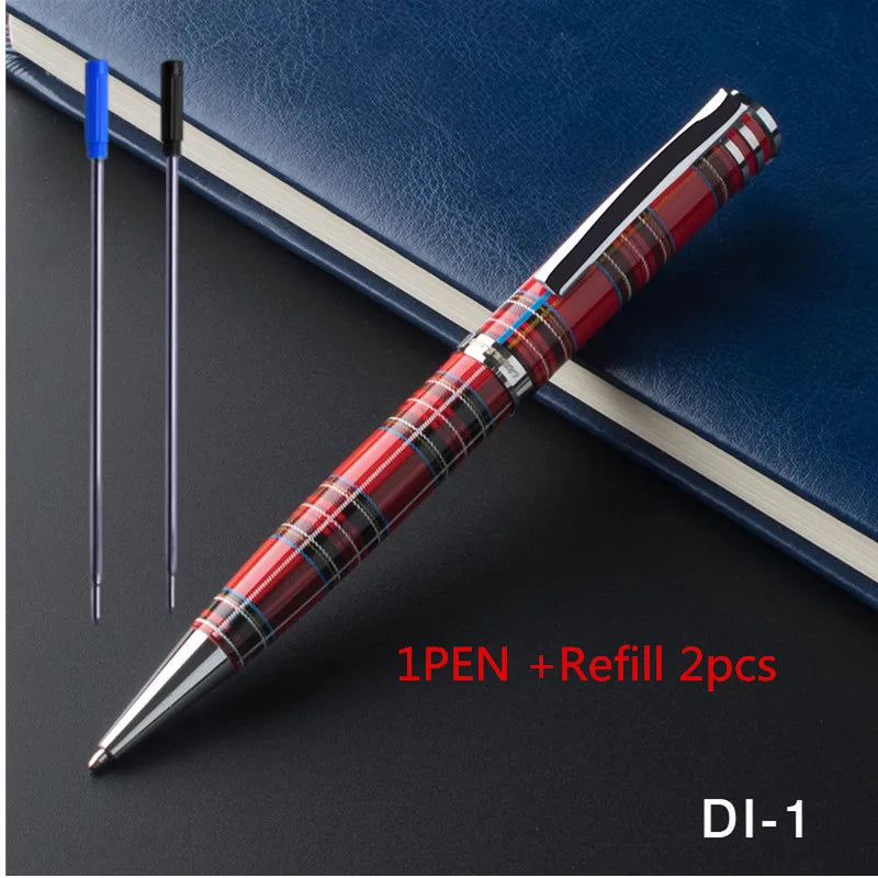 Luxuriöser Metall Kugelschreiber mit Prägemuster und 07mm Schreibspitze