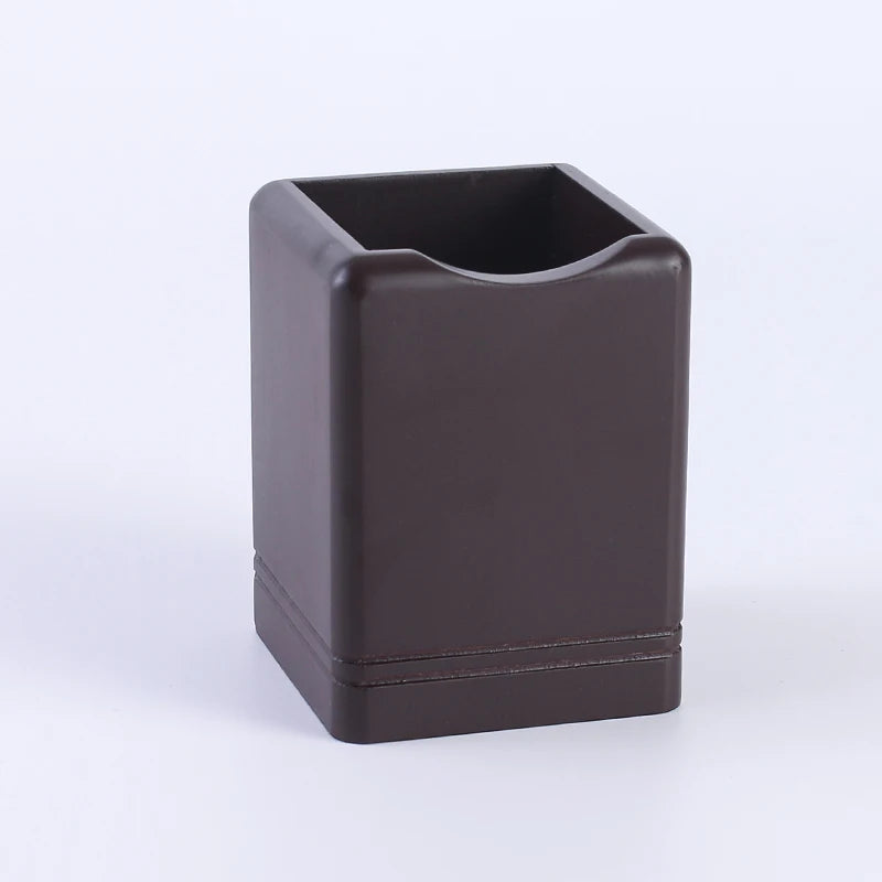 Massiver Holz Stifthalter quadratisch Retro Schreibtisch Organizer Box