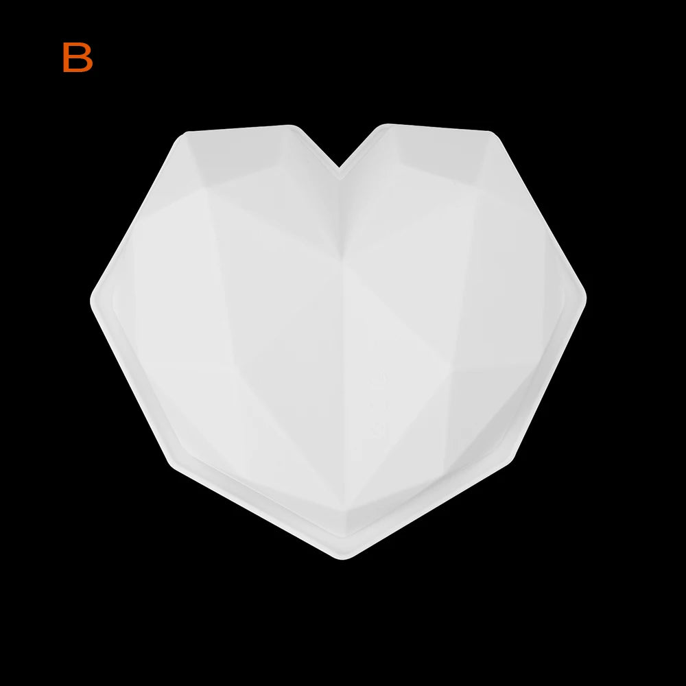 3D Silikonform Herz Diamant für Schokolade und Dessert