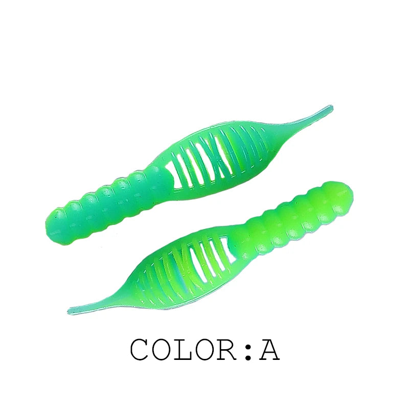 Weiche Angelköder Set - Silikon Larven 80mm/8 Stk. oder 55mm/15 Stk. für Angler