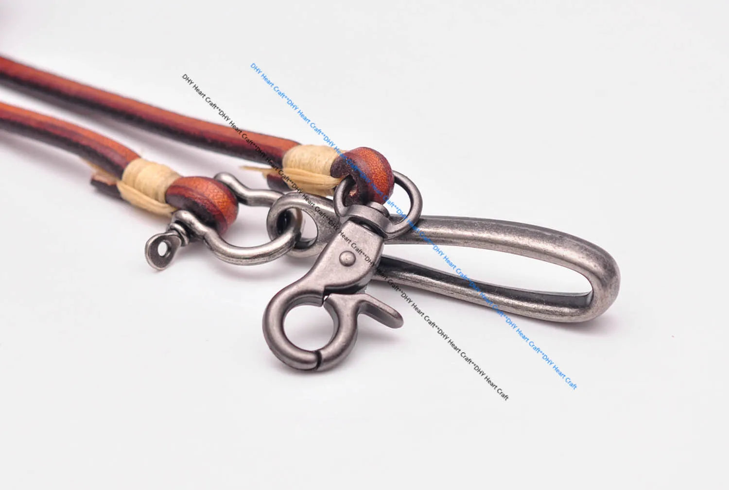 Handgemachter brauner Leder Schlüsselanhänger lange Brieftaschenkette-Yabubest - Home & More