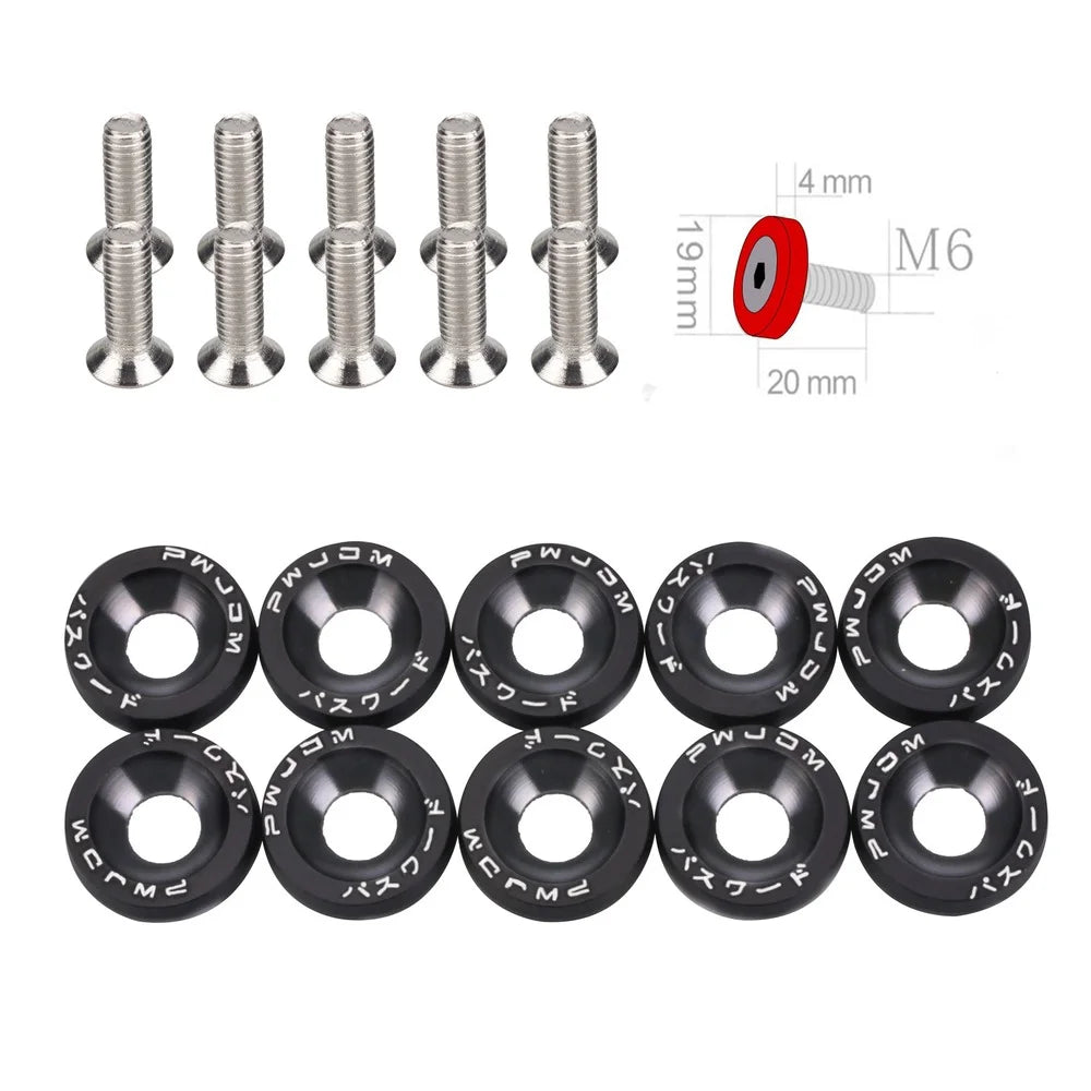 6mm Schrauben Moto Mutter Nummernschild Halterung Befestigung Set