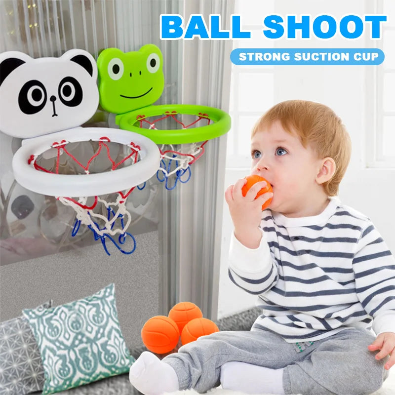 Indoor Badespielzeug Basketballkorb für Kleinkinder | Saugnapf Froschmotiv