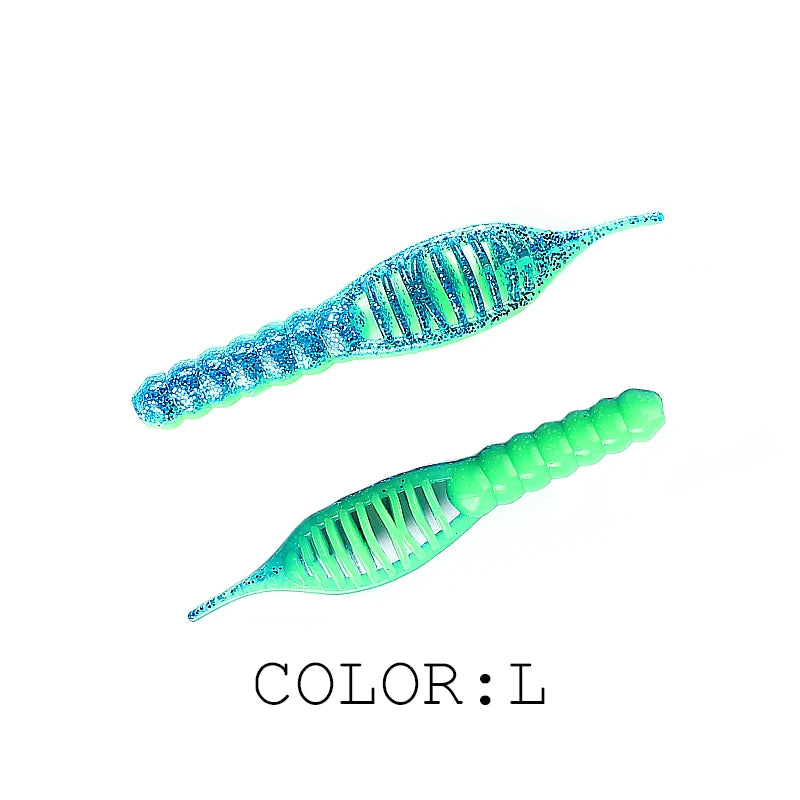 Weiche Angelköder Set - Silikon Larven 80mm/8 Stk. oder 55mm/15 Stk. für Angler